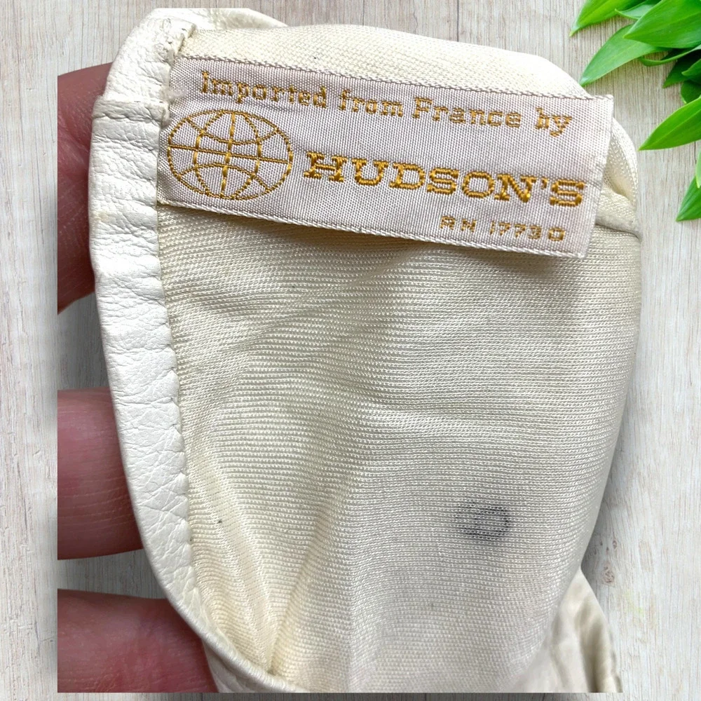Lot 2 x Vintage Hudson's Kid Leather Gauntlet Gloves France Sz 6 Silk Lined